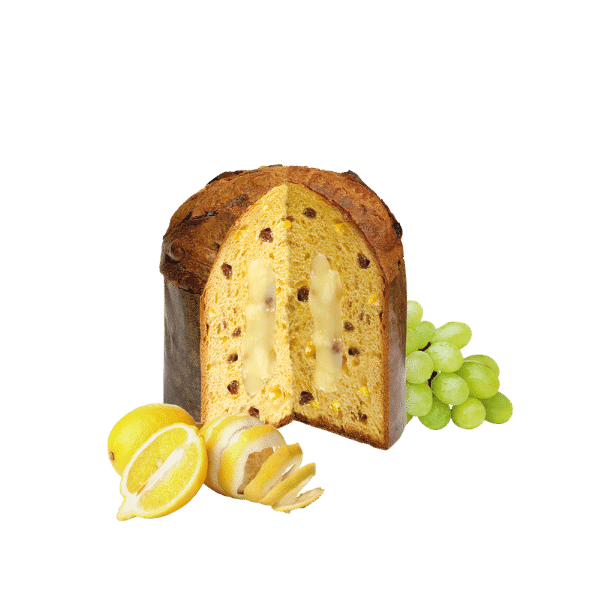 Panettone pyragas karamelizuotomis citrinomis ir citrinų kremu, 600g