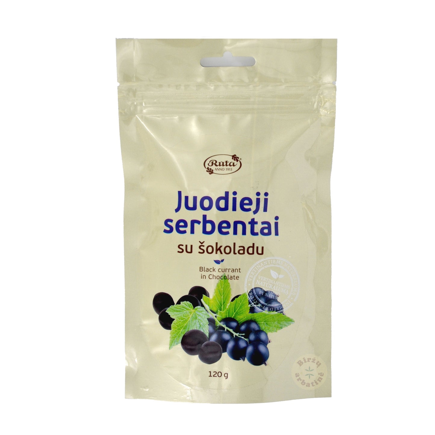 Juodieji serbentai su šokoladu, 120g.